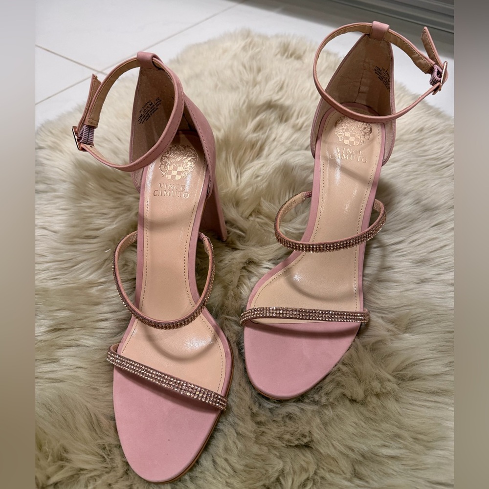 Vince Camuto Blush Strappy Heels